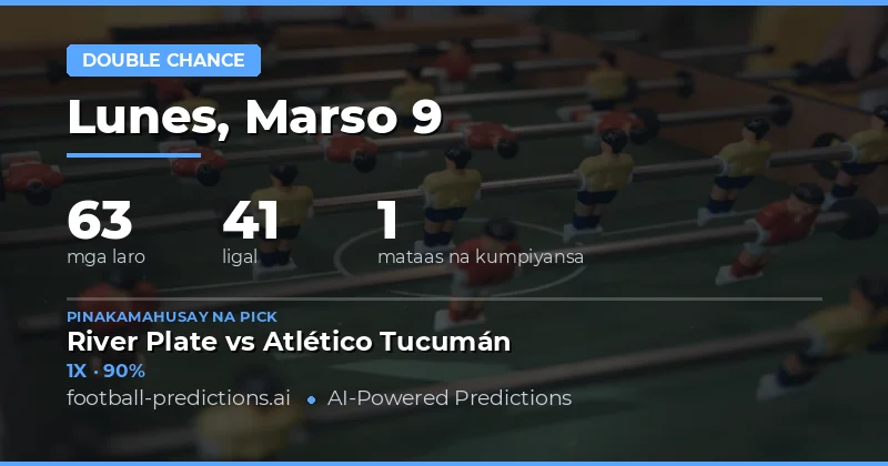 Double Chance Prediksyon 9 Marso 2026: Pinakamahusay na Pustahan sa Football