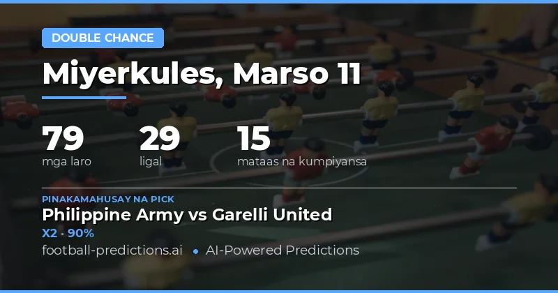 Mga Prediksyon sa Double Chance ngayong 11 Marso 2026