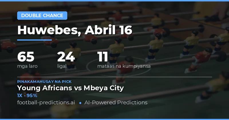 Mga Pagtaya sa Double Chance para sa 16 Abril 2026