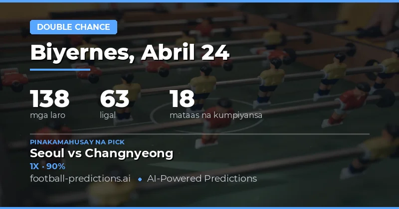 Double Chance Predictions para sa 24 Apr 2026
