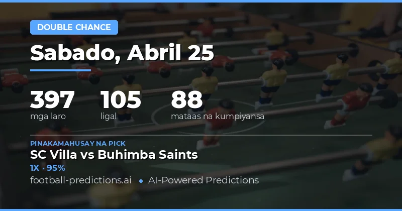 Double Chance Predictions para sa 25 Apr 2026