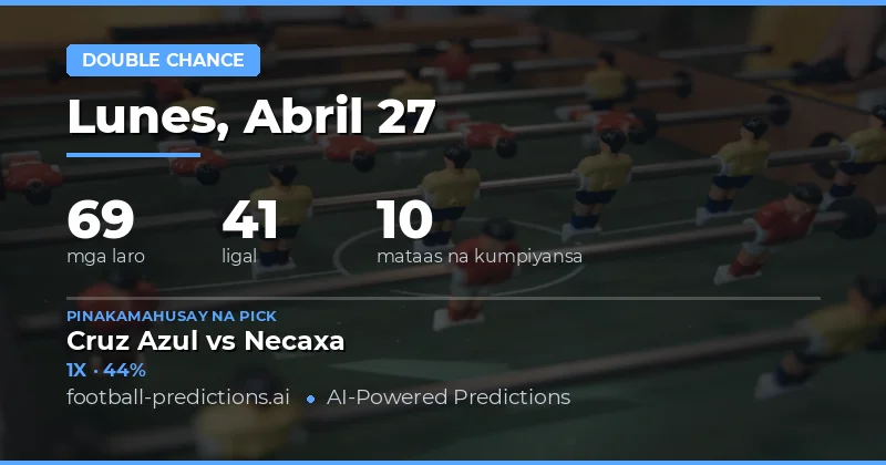 Mga Pinakamainam na Double Chance Tips para sa 27 Abril 2026