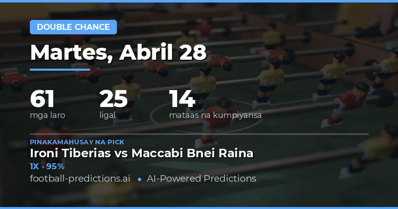 Mga Pinakamainam na Double Chance Predictions para sa 28 Abril 2026