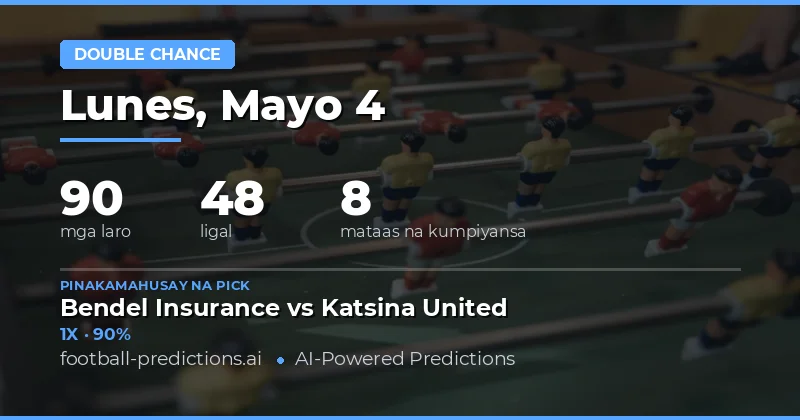 Mga Double Chance Predictions para sa 4 Mayo 2026