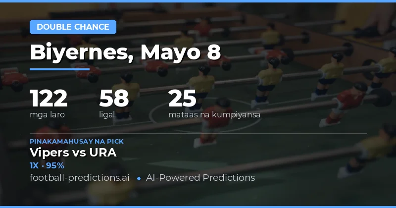 Mga Pinakamainit na Double Chance Picks para sa 8 May 2026