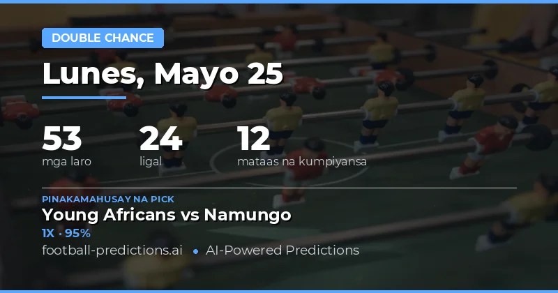 Mga Pinakamahusay na Double Chance Predictions para sa 25 May 2026