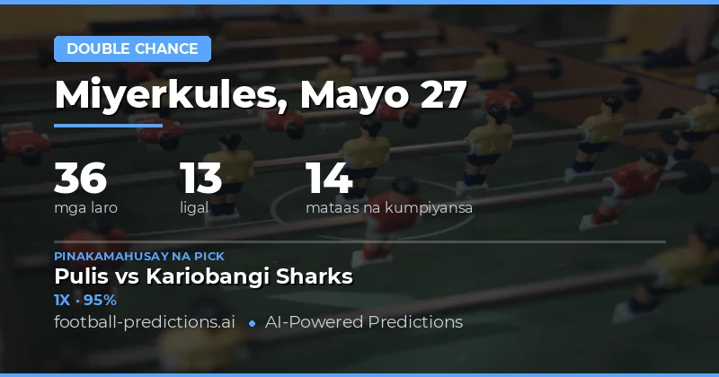 Mga Tiyak na Double Chance Predictions para sa 27 Mayo 2026