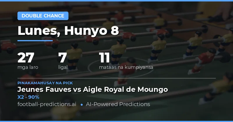 Panimula: Double Chance Predictions para sa 8 Hunyo 2026