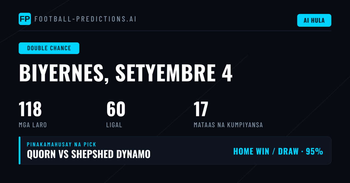 Pinakamahusay na DC Picks para sa 4 Sep 2026