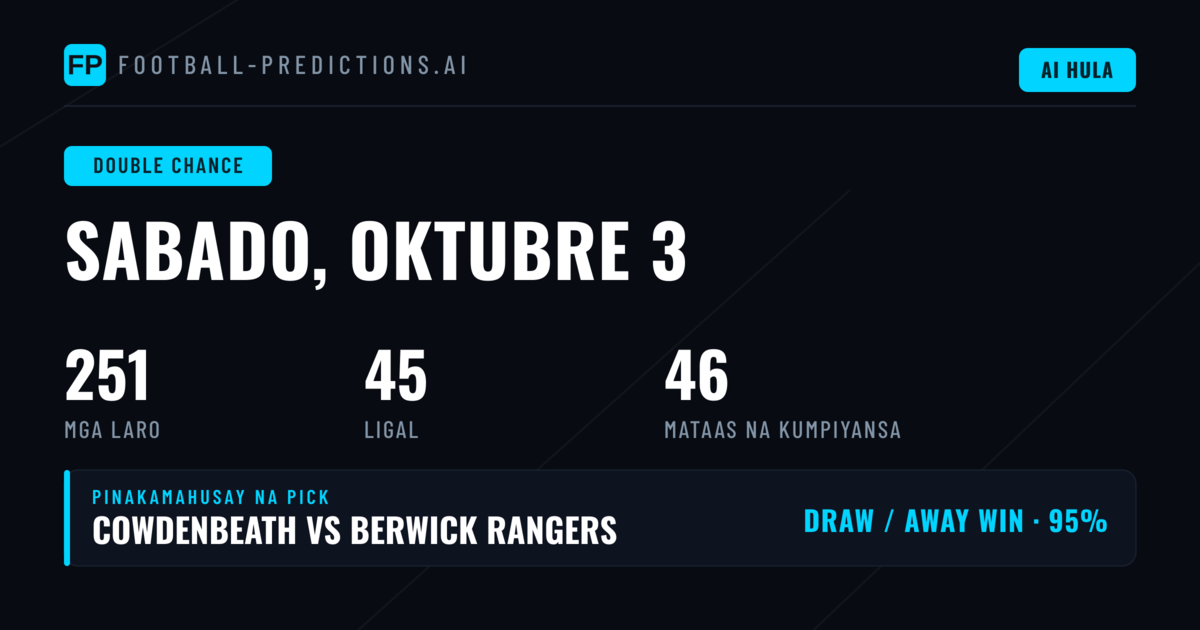 Top DC Picks para sa 3 Okt 2026