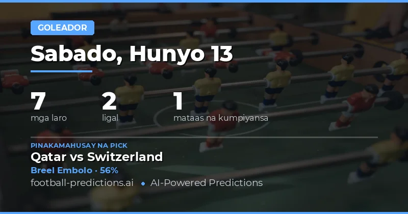 Mga Piling Golscorer — 13 Hun 2026