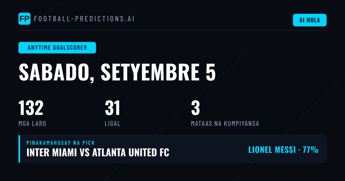Pinakamahusay na Goalscorer Picks para sa 5 Sep 2026