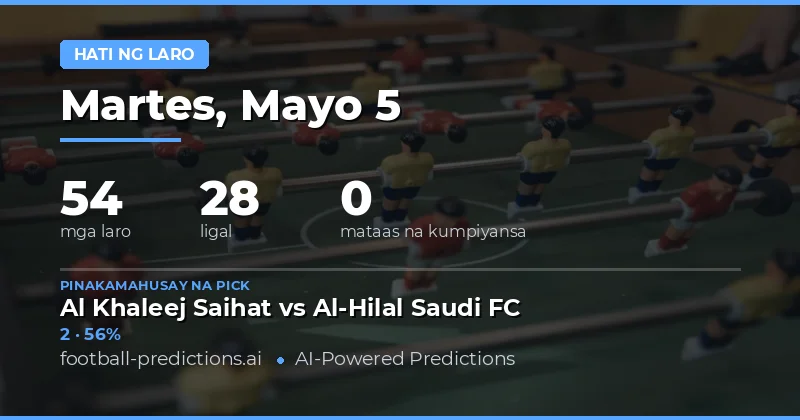 Panimula sa Half Time Result Predictions para sa 5 May 2026