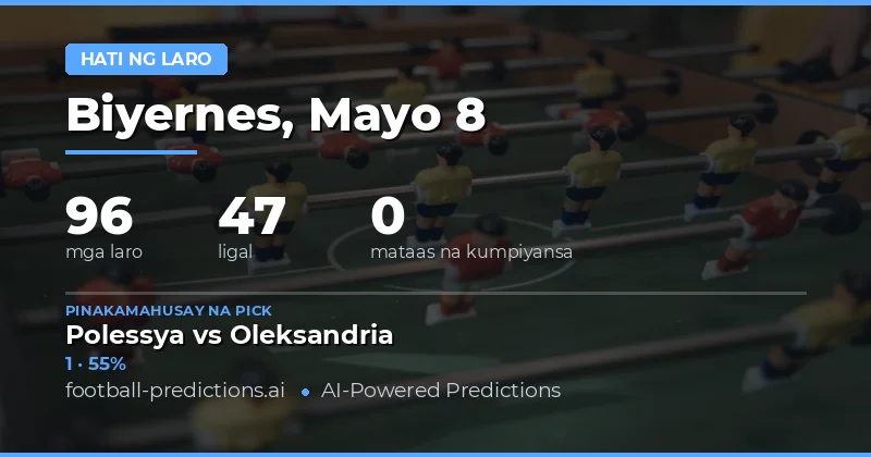 Mga Tumpak na Half Time Result Predictions para sa 8 May 2026
