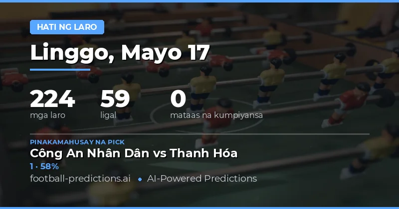 Paghahanda sa Half Time Result Predictions para sa 17 May 2026