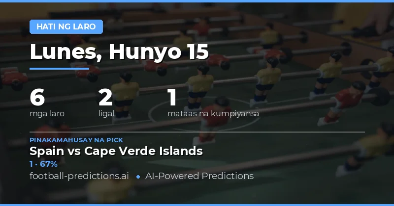 Pinakamahusay na HT/FT Picks para sa 15 Hunyo 2026