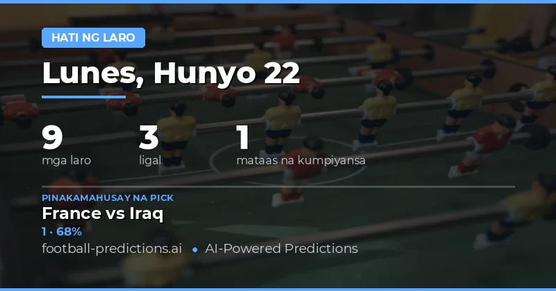 Top HT/FT Picks para sa 22 Hunyo 2026