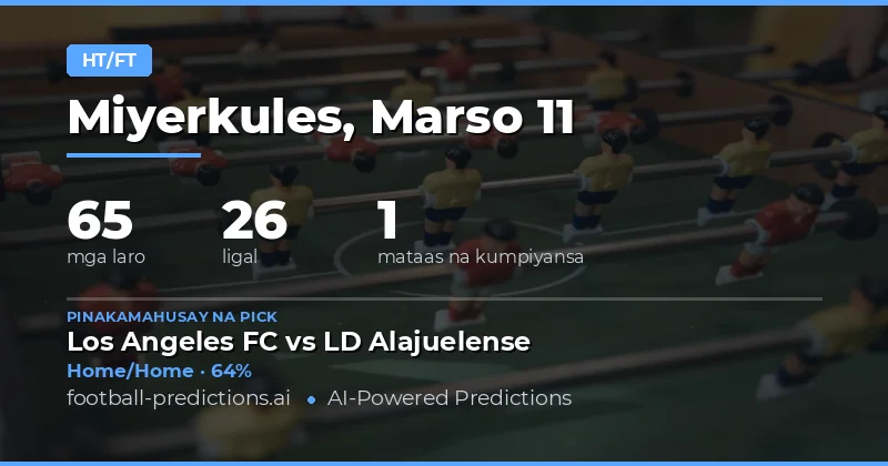 Prediksyon sa Half Time / Full Time sa Football, 11 Marso 2026