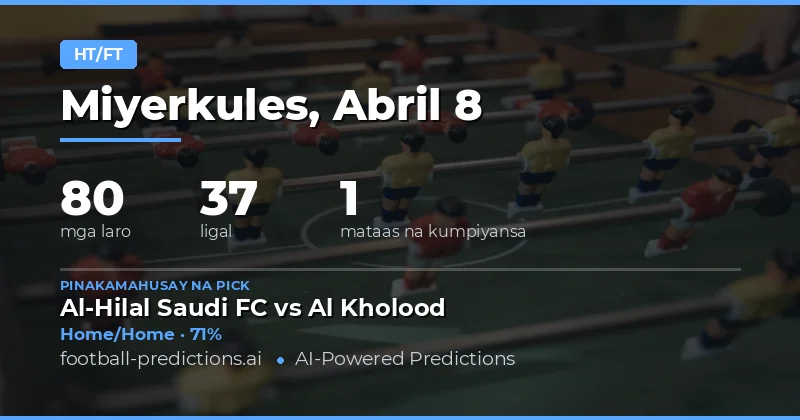 Panahon ng Pagtaya: Mga Pagtataya sa Half Time / Full Time