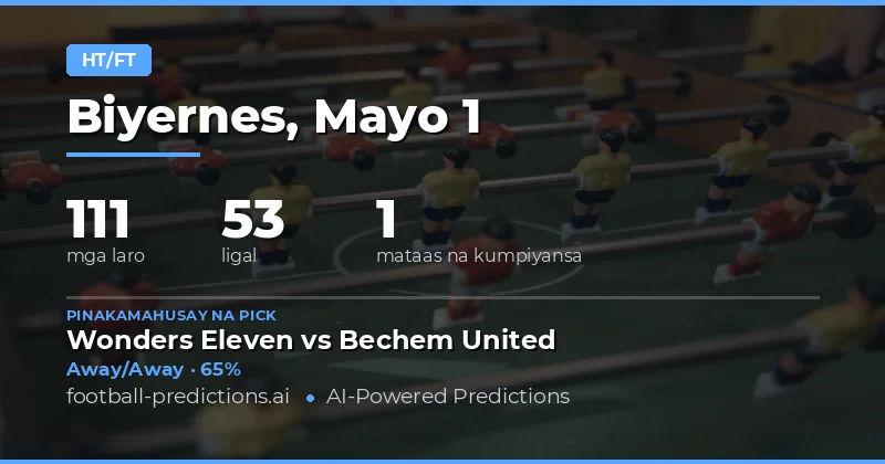 Komprehensibong Gabay sa Half Time/Full Time Betting para sa 1 May 2026