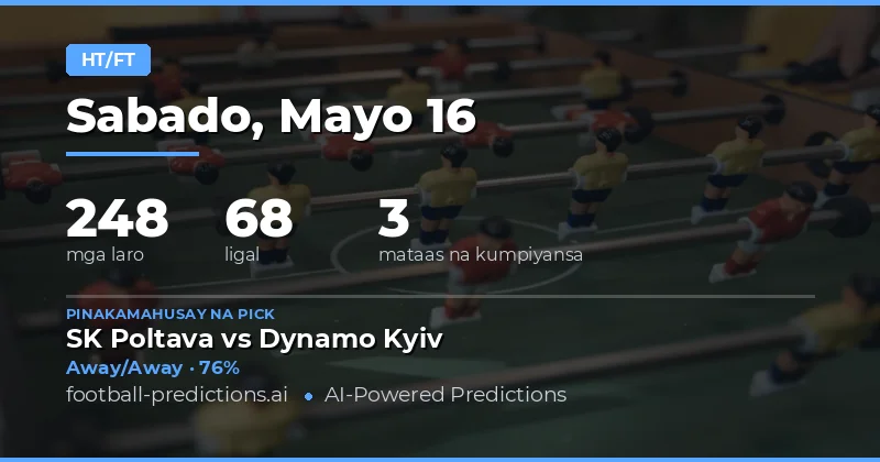 Pangunahing Gabay sa Half Time / Full Time Betting para sa 16 May 2026