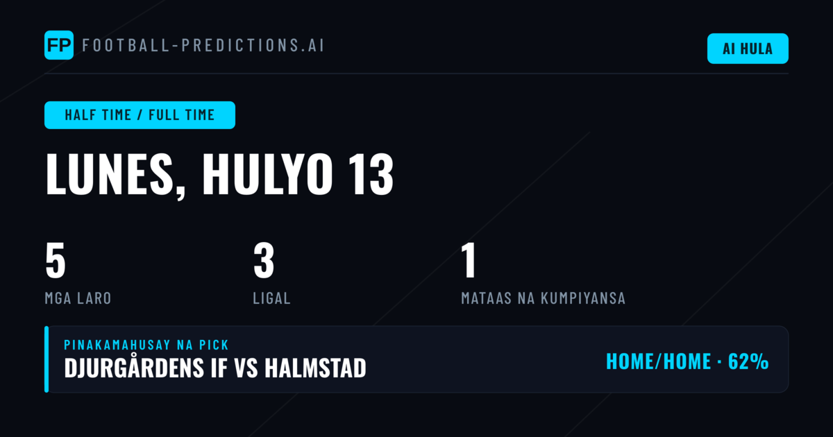 Pinakamahusay na HT/FT Picks