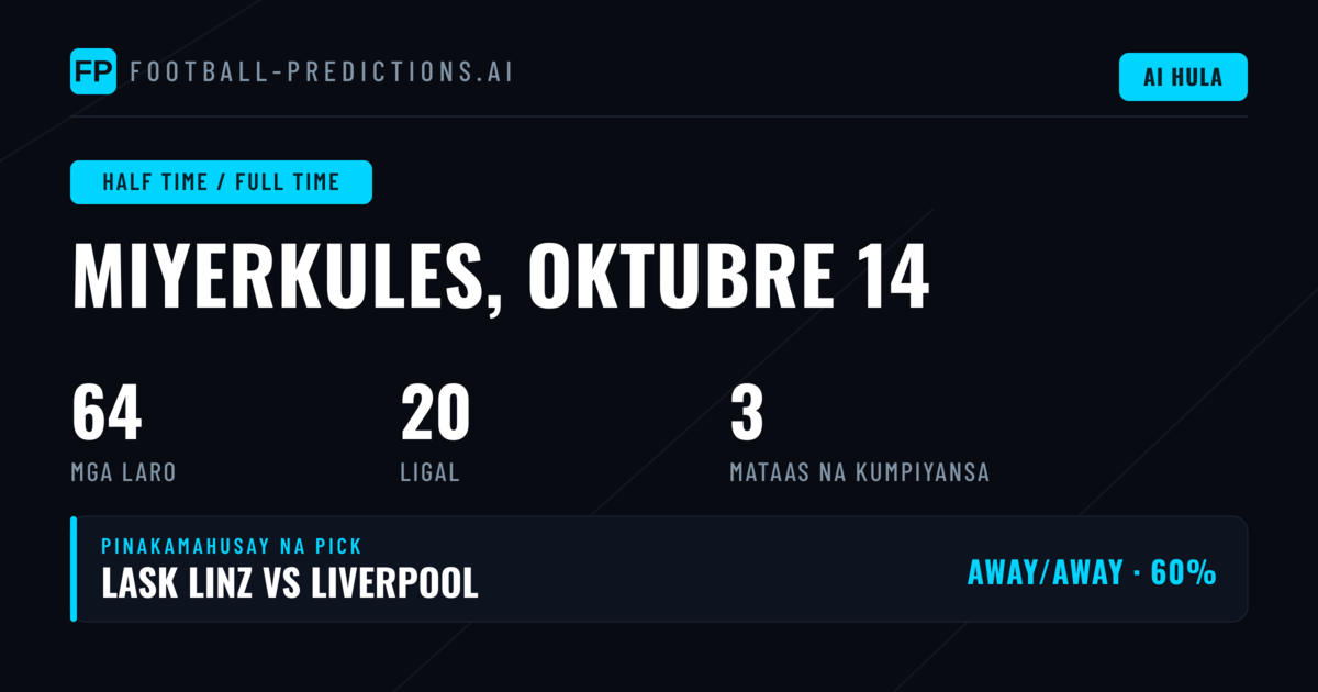 Pinakamahusay na HT/FT Picks
