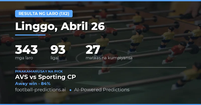 Malalim na Pagsusuri sa mga 1X2 Prediction para sa 26 Apr 2026