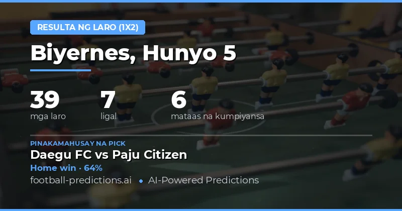 Panimula sa Match Result Predictions para sa Hunyo 5, 2026
