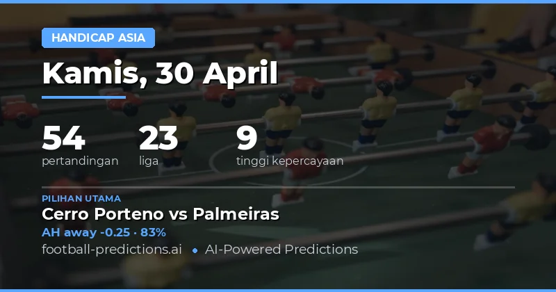 Prediksi Asian Handicap Terkini 30 April 2026