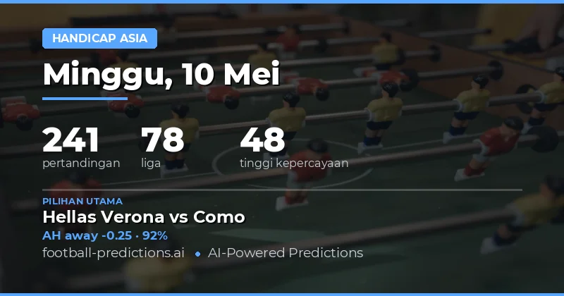 Prediksi Asian Handicap Bola Hari Ini 10 May 2026