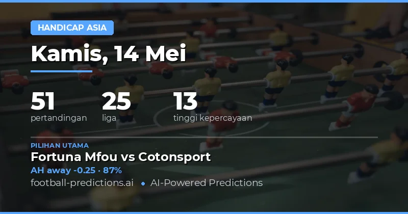 Prediksi Asian Handicap Bola Hari Ini 14 May 2026