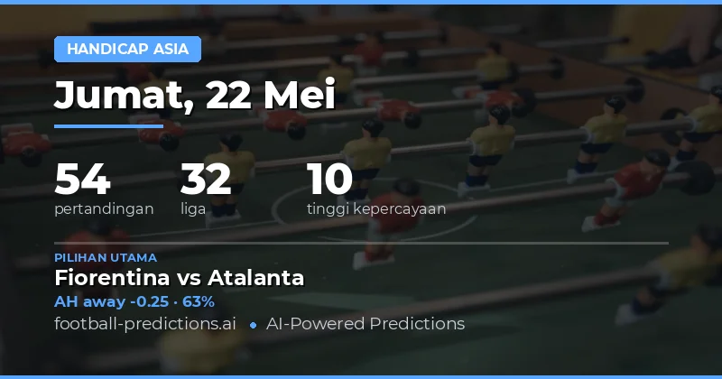 Prediksi Asian Handicap Bola Hari Ini, 22 Mei 2026