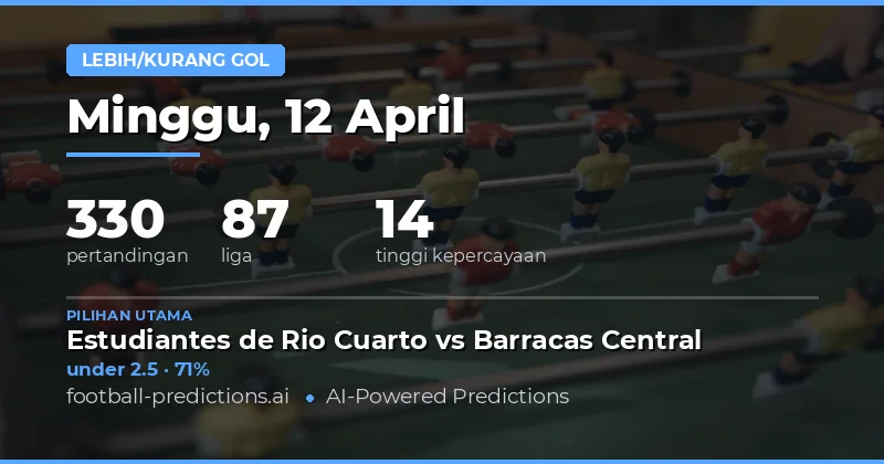 Prediksi Over/Under Gol Tanggal 12 April 2026