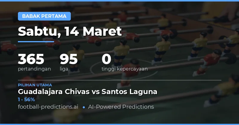 Babak pertama prediksi 14 Maret 2026