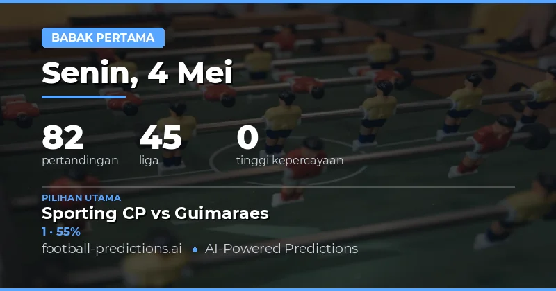 Prediksi Hasil Setengah Waktu Bola 4 Mei 2026
