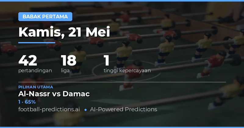 Prediksi Hasil Setengah Waktu Bola 21 Mei 2026