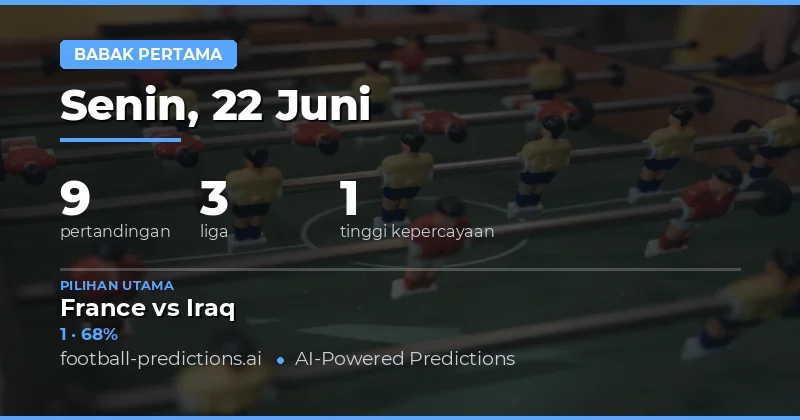 Pilihan HT/FT Utama untuk 22 Jun 2026