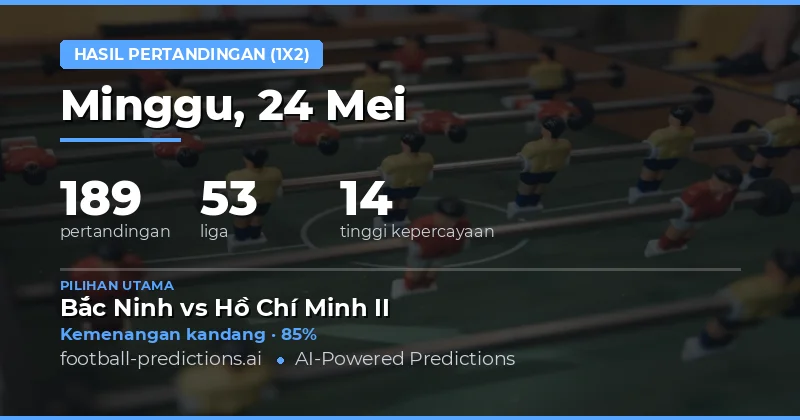 Prediksi Hasil Pertandingan Sepak Bola 1X2: 24 Mei 2026