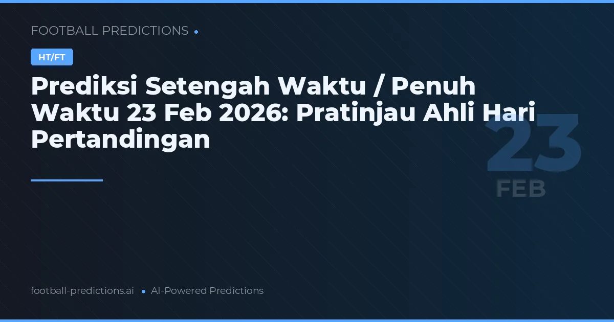 Prediksi Setengah Waktu / Penuh Waktu 23 Feb 2026: Pratinjau Ahli Hari Pertandingan