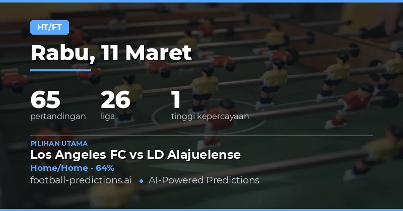 Prediksi HT/FT Taruhan Bola untuk 11 Maret 2026