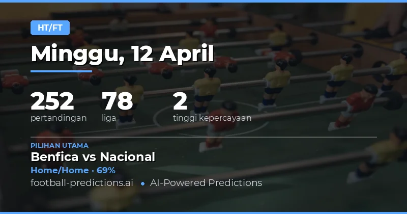 Prediksi Half Time/Full Time Pada 12 April 2026