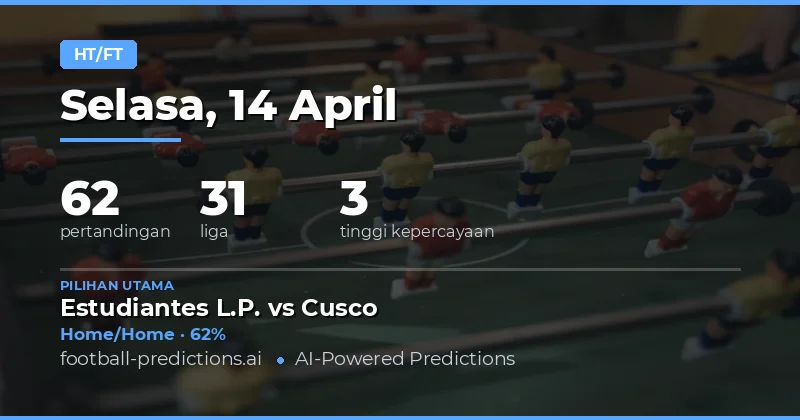 Prediksi Hasil Babak Pertama dan Penuh untuk Laga-laga Hari Ini