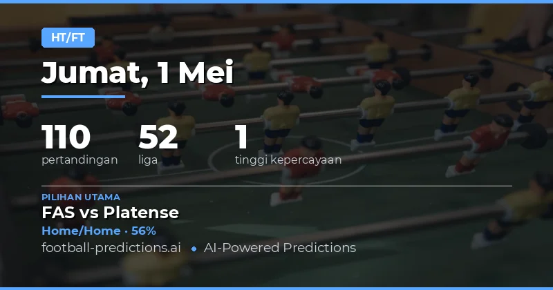 Prediksi Setengah Waktu dan Waktu Penuh untuk Pertandingan Hari Ini