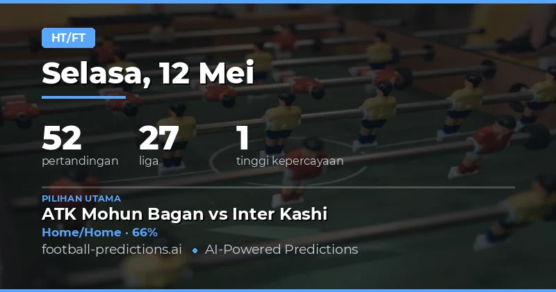 Prediksi Hasil Setengah Waktu dan Akhir Pertandingan Bola Hari Ini