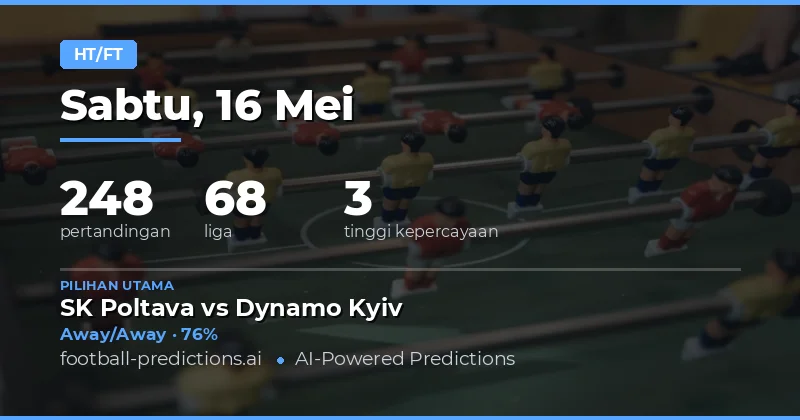 Prediksi Hasil Paruh Waktu dan Akhir Pertandingan Bola Hari Ini