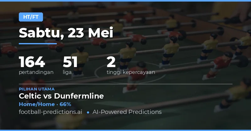 Prediksi Setengah Waktu/Waktu Penuh Bola 23 Mei 2026