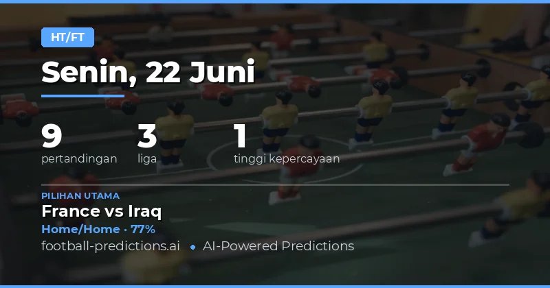 Top HT/FT Picks untuk 22 Jun 2026