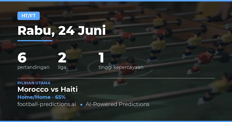 Top Pilihan HT/FT untuk 24 Jun 2026