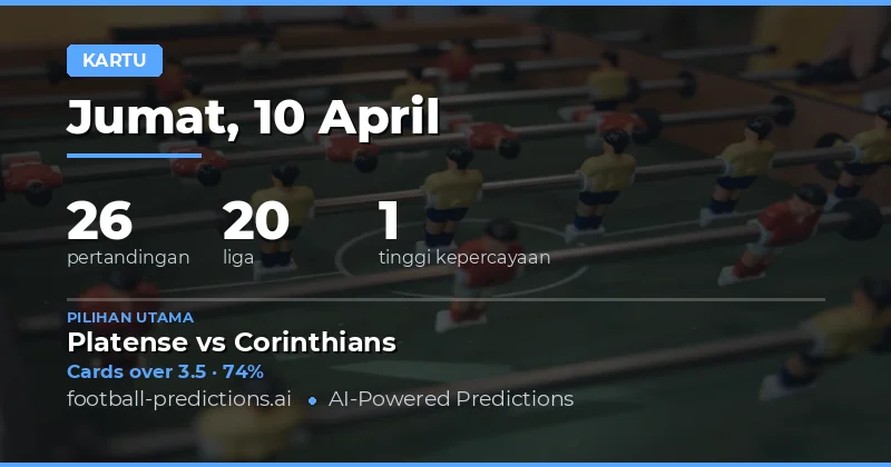 Prediksi Kartu Kuning Over/Under Pada 10 April 2026